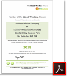 Wood Window Alliance Member Certificate